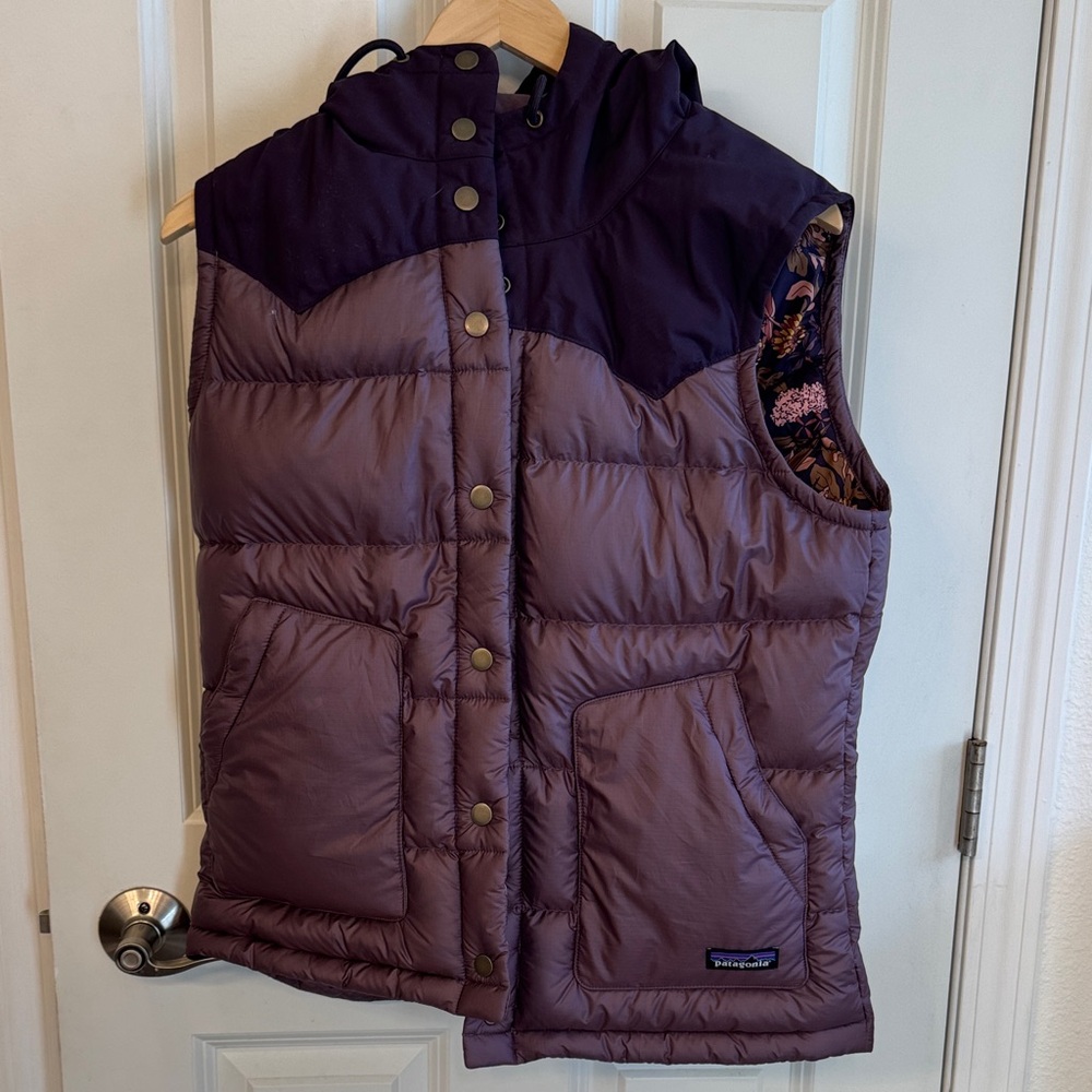 Patagonia Purple Quilted Hooded Vest